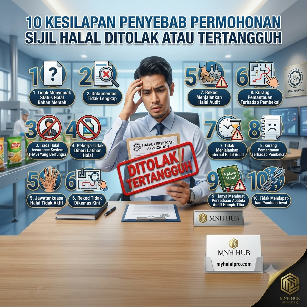 10 Kesilapan Yang Menyebabkan Permohonan Sijil Halal Ditolak atau Tertangguh